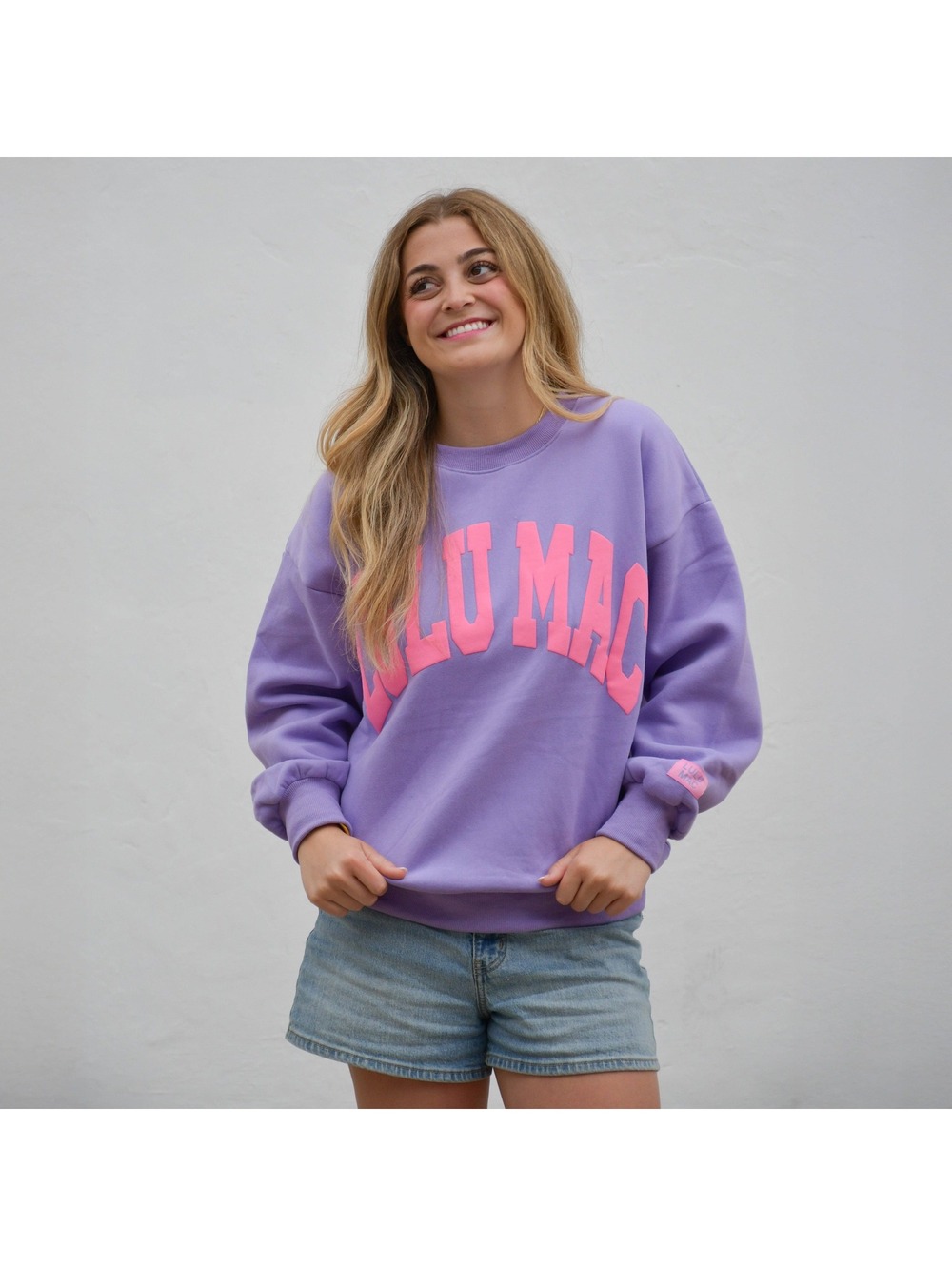 Lulu Mac Purple Pink Puff Logo Graphic Sweatshirt XX Large